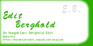 edit berghold business card